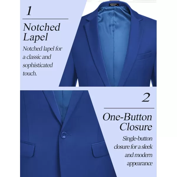 COOFANDY Men 2 Piece Suits Two Button Blazer Jacket Tuxedo Slim Fit Suit Pant