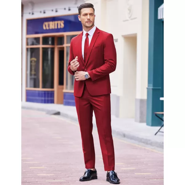 COOFANDY Men 2 Piece Suits Two Button Blazer Jacket Tuxedo Slim Fit Suit Pant