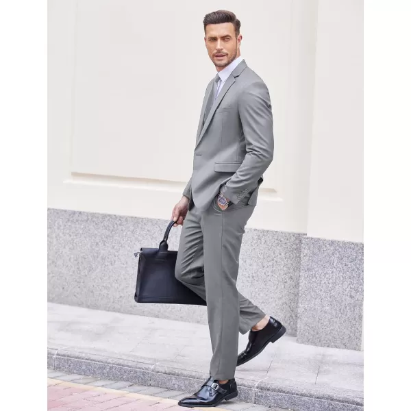 COOFANDY Men 2 Piece Suits Two Button Blazer Jacket Tuxedo Slim Fit Suit Pant