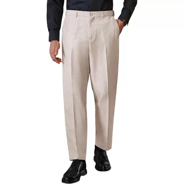 COOFANDY Men Classic Fit Dress Pant Casual Flat Front Pant Expandable Waist Suit Pant