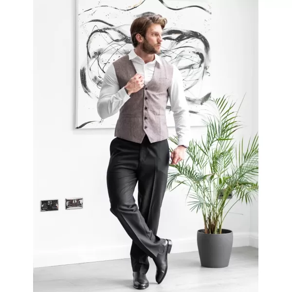 COOFANDY Men Classic Fit Dress Pant Casual Flat Front Pant Expandable Waist Suit Pant
