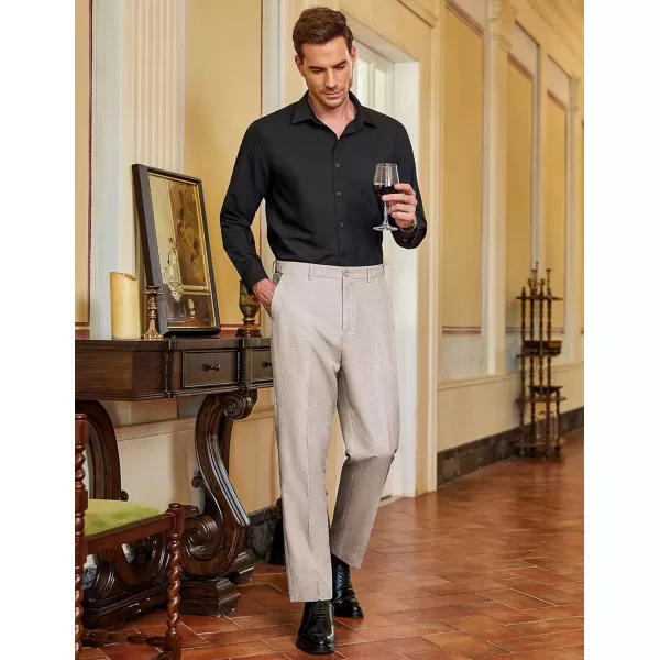 COOFANDY Men Classic Fit Dress Pant Casual Flat Front Pant Expandable Waist Suit Pant