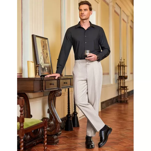 COOFANDY Men Classic Fit Dress Pant Casual Flat Front Pant Expandable Waist Suit Pant