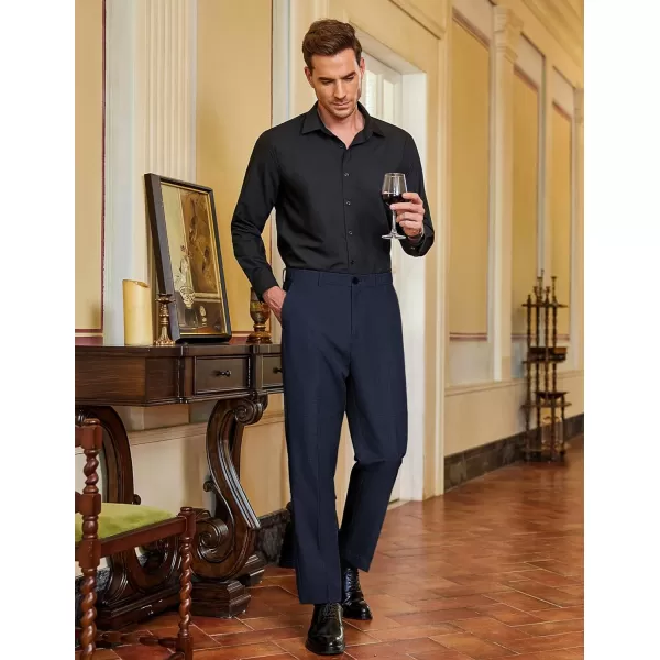 COOFANDY Men Classic Fit Dress Pant Casual Flat Front Pant Expandable Waist Suit Pant