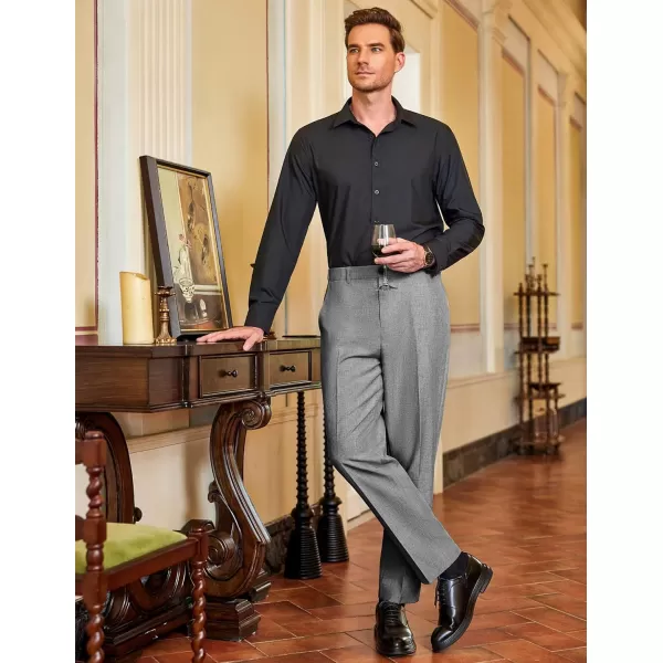COOFANDY Men Classic Fit Dress Pant Casual Flat Front Pant Expandable Waist Suit Pant