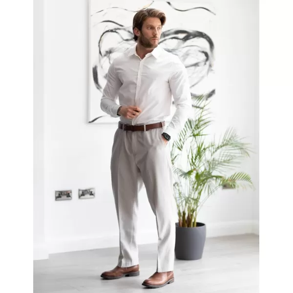 COOFANDY Men Classic Fit Dress Pant Casual Flat Front Pant Expandable Waist Suit Pant