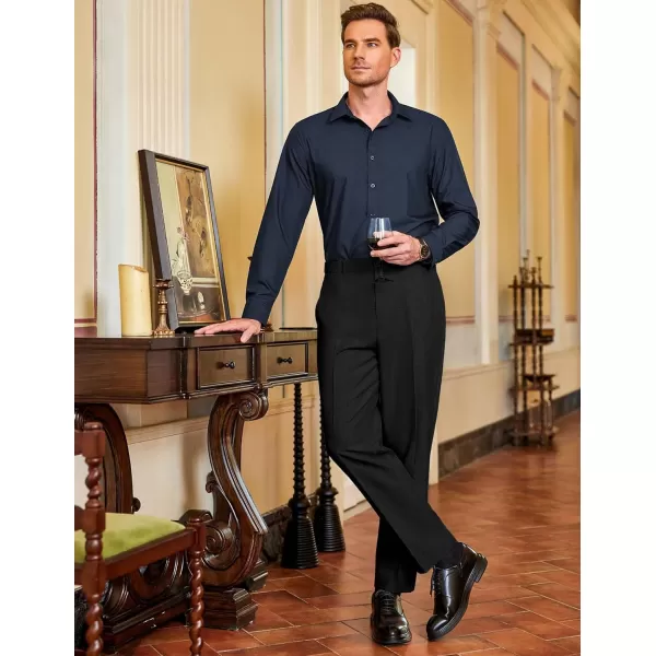 COOFANDY Men Classic Fit Dress Pant Casual Flat Front Pant Expandable Waist Suit Pant