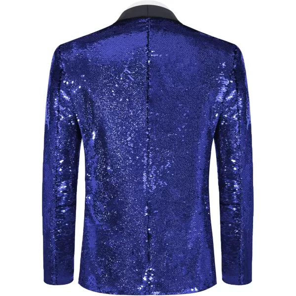 COOFANDY Men Shiny Sequin Blazer Tuxedo Party Dinner Prom One Button Suit Jacket