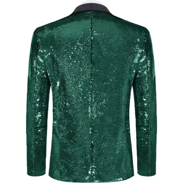 COOFANDY Men Shiny Sequin Blazer Tuxedo Party Dinner Prom One Button Suit Jacket