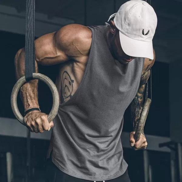 COOFANDY Men Workout Tank Top 2 Pack Gym Bodybuilding Sleeveless Muscle T Shirts)