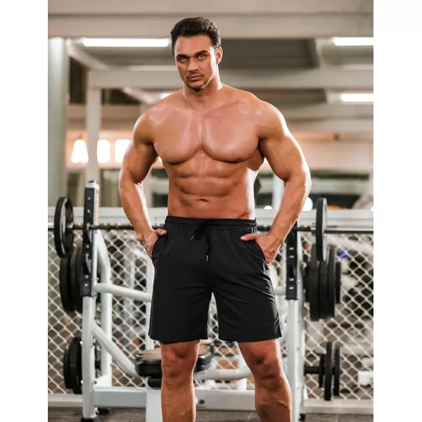 COOFANDY Men's 2 Pack Gym Workout Shorts 7 Inch Quick Dry Athletic Shorts Lightweight Running Shorts with Pockets