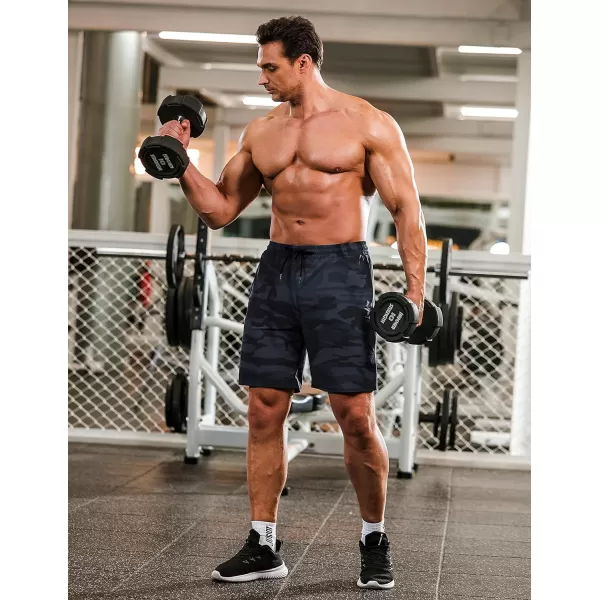 COOFANDY Men's 2 Pack Gym Workout Shorts 7 Inch Quick Dry Athletic Shorts Lightweight Running Shorts with Pockets