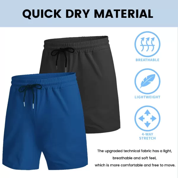 COOFANDY Men's 2 Pack Gym Workout Shorts 7 Inch Quick Dry Athletic Shorts Lightweight Running Shorts with Pockets