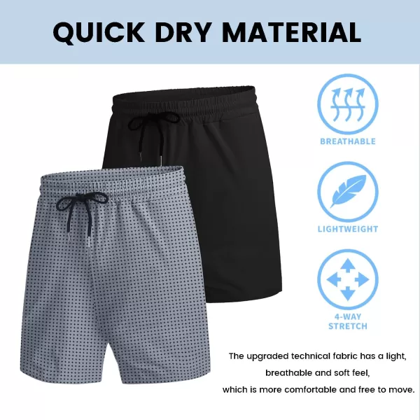 COOFANDY Men's 2 Pack Gym Workout Shorts 7 Inch Quick Dry Athletic Shorts Lightweight Running Shorts with Pockets