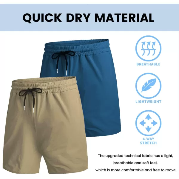 COOFANDY Men's 2 Pack Gym Workout Shorts 7 Inch Quick Dry Athletic Shorts Lightweight Running Shorts with Pockets