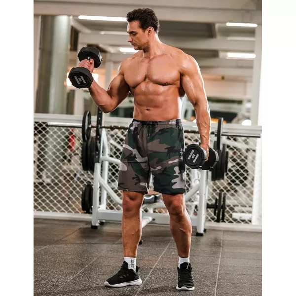 COOFANDY Men's 2 Pack Gym Workout Shorts 7 Inch Quick Dry Athletic Shorts Lightweight Running Shorts with Pockets