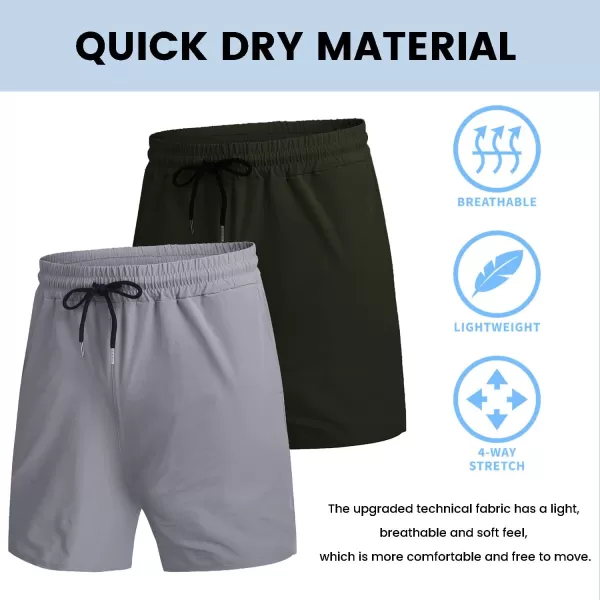 COOFANDY Men's 2 Pack Gym Workout Shorts 7 Inch Quick Dry Athletic Shorts Lightweight Running Shorts with Pockets