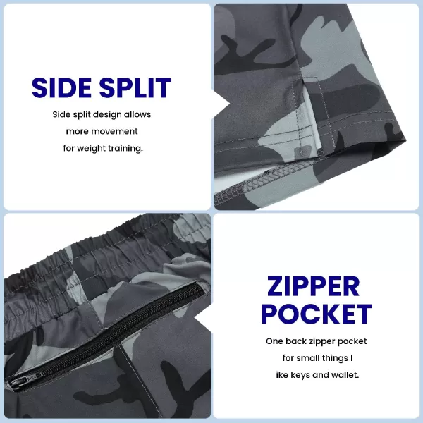 COOFANDY Men's 2 Pack Gym Workout Shorts 7 Inch Quick Dry Athletic Shorts Lightweight Running Shorts with Pockets