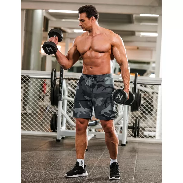 COOFANDY Men's 2 Pack Gym Workout Shorts 7 Inch Quick Dry Athletic Shorts Lightweight Running Shorts with Pockets