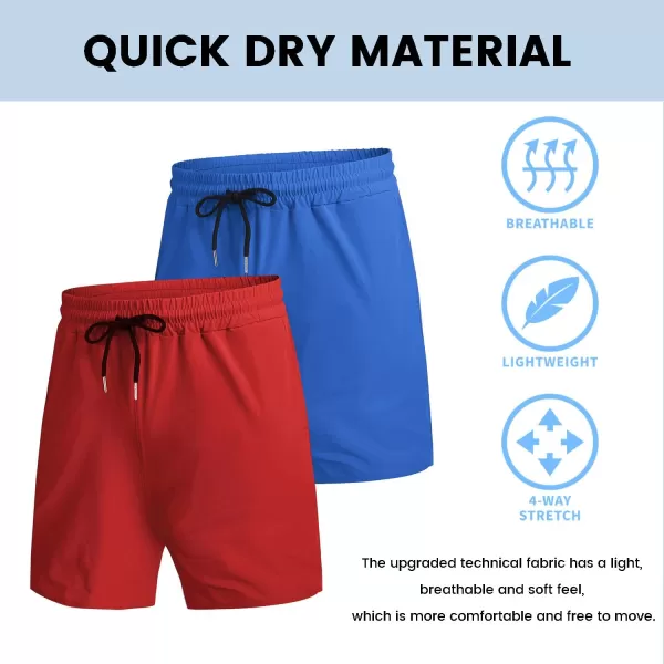 COOFANDY Men's 2 Pack Gym Workout Shorts 7 Inch Quick Dry Athletic Shorts Lightweight Running Shorts with Pockets