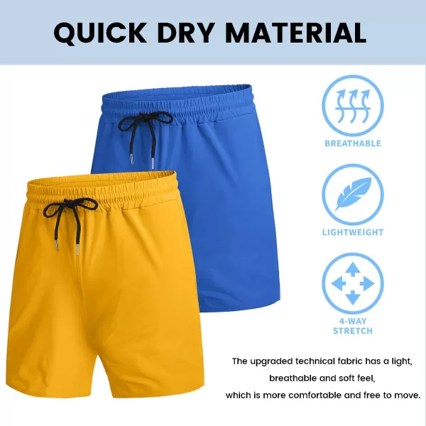 COOFANDY Men's 2 Pack Gym Workout Shorts 7 Inch Quick Dry Athletic Shorts Lightweight Running Shorts with Pockets