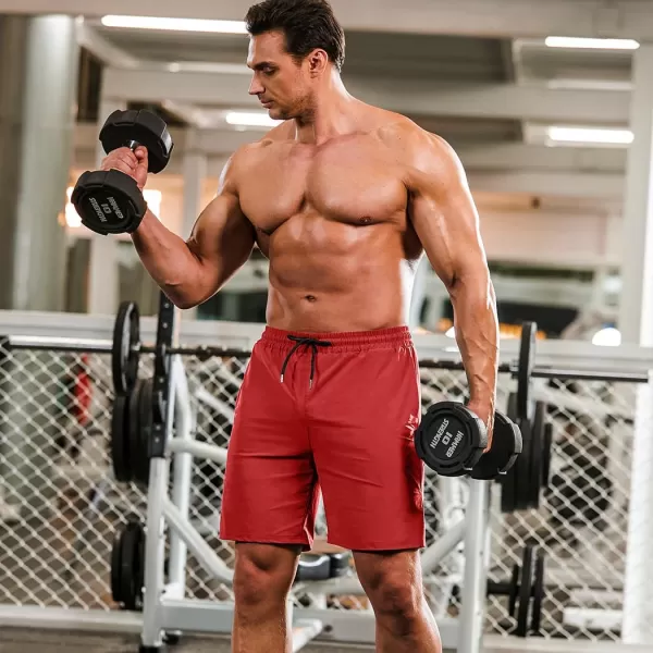COOFANDY Men's 2 Pack Gym Workout Shorts 7 Inch Quick Dry Athletic Shorts Lightweight Running Shorts with Pockets