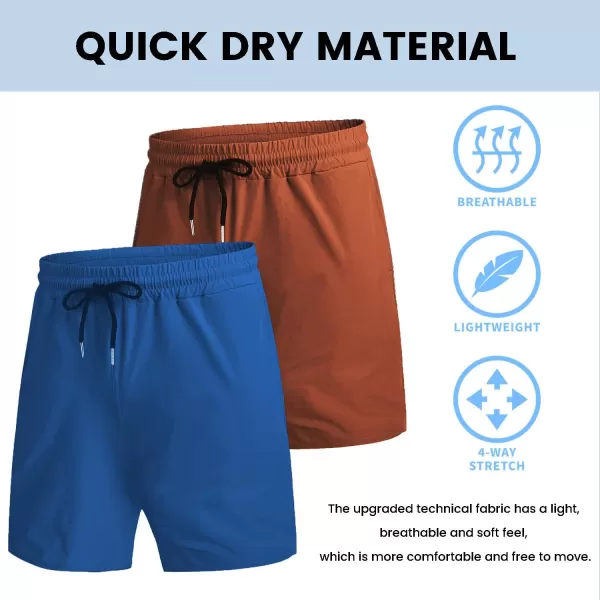 COOFANDY Men's 2 Pack Gym Workout Shorts 7 Inch Quick Dry Athletic Shorts Lightweight Running Shorts with Pockets