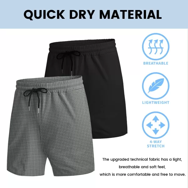 COOFANDY Men's 2 Pack Gym Workout Shorts 7 Inch Quick Dry Athletic Shorts Lightweight Running Shorts with Pockets