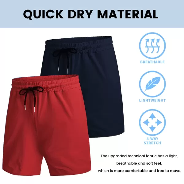 COOFANDY Men's 2 Pack Gym Workout Shorts 7 Inch Quick Dry Athletic Shorts Lightweight Running Shorts with Pockets