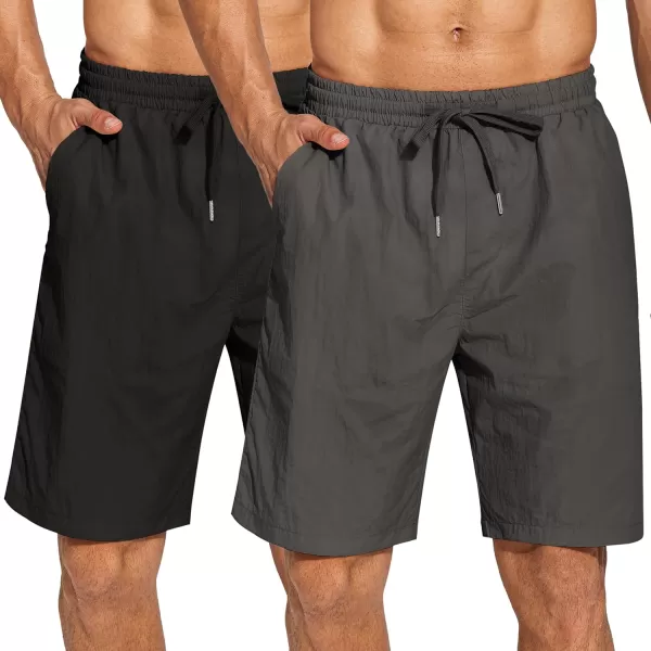 COOFANDY Men's 2 Pack Gym Workout Shorts Athletic Training Running Shorts Fitted Weightlifting Bodybuilding Shorts