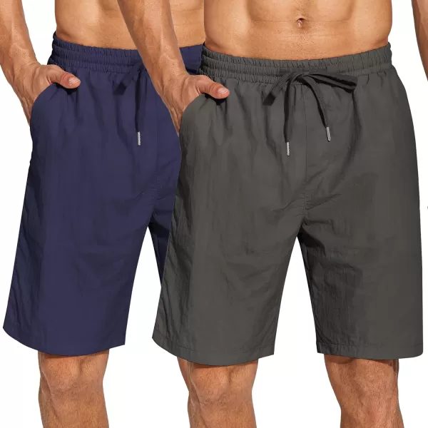 COOFANDY Men's 2 Pack Gym Workout Shorts Athletic Training Running Shorts Fitted Weightlifting Bodybuilding Shorts