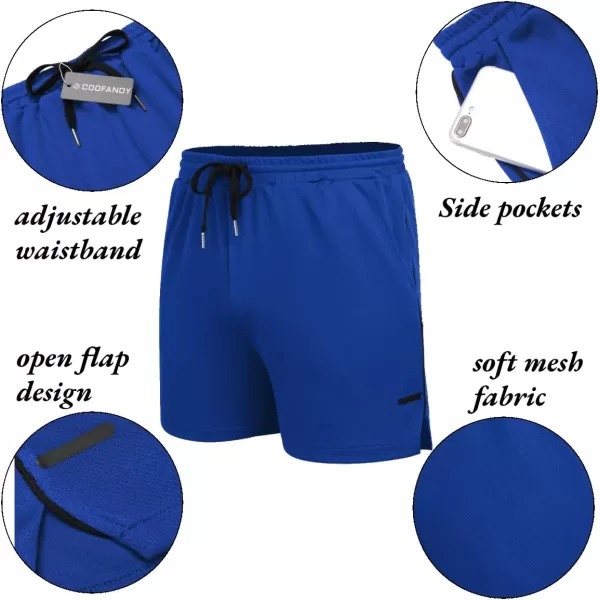 COOFANDY Men's 2 Pack Gym Workout Shorts Mesh Lightweight Bodybuilding Pants Training Running Sports Jogger with Pockets