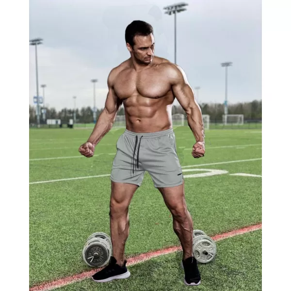 COOFANDY Men's 2 Pack Gym Workout Shorts Mesh Lightweight Bodybuilding Pants Training Running Sports Jogger with Pockets