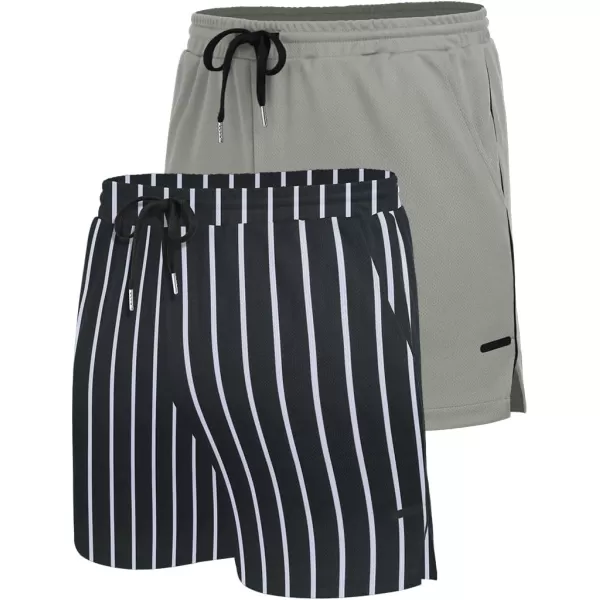 COOFANDY Men's 2 Pack Gym Workout Shorts Mesh Lightweight Bodybuilding Pants Training Running Sports Jogger with Pockets