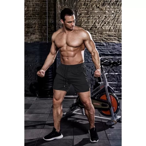COOFANDY Men's 2 Pack Gym Workout Shorts Mesh Lightweight Bodybuilding Pants Training Running Sports Jogger with Pockets