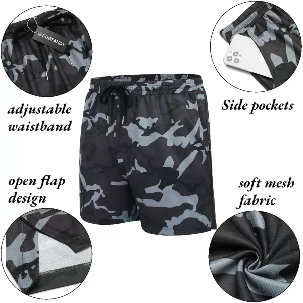 COOFANDY Men's 2 Pack Gym Workout Shorts Mesh Lightweight Bodybuilding Pants Training Running Sports Jogger with Pockets