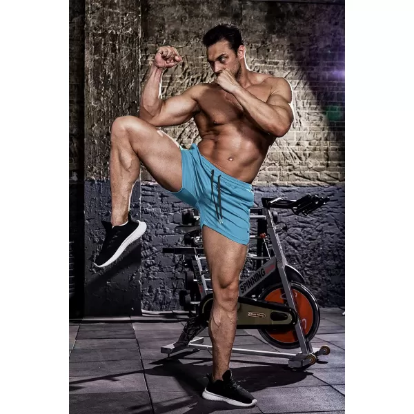 COOFANDY Men's 2 Pack Gym Workout Shorts Mesh Lightweight Bodybuilding Pants Training Running Sports Jogger with Pockets