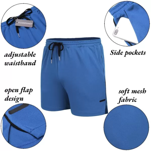 COOFANDY Men's 2 Pack Gym Workout Shorts Mesh Lightweight Bodybuilding Pants Training Running Sports Jogger with Pockets