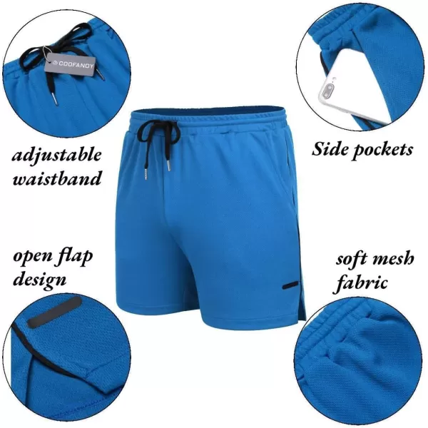 COOFANDY Men's 2 Pack Gym Workout Shorts Mesh Lightweight Bodybuilding Pants Training Running Sports Jogger with Pockets