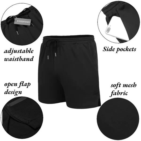 COOFANDY Men's 2 Pack Gym Workout Shorts Mesh Lightweight Bodybuilding Pants Training Running Sports Jogger with Pockets
