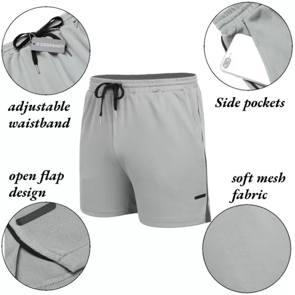 COOFANDY Men's 2 Pack Gym Workout Shorts Mesh Lightweight Bodybuilding Pants Training Running Sports Jogger with Pockets