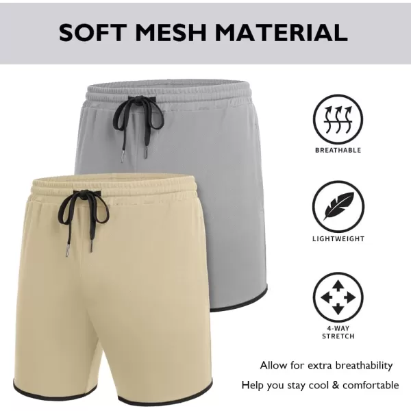 COOFANDY Men's 2 Pack Gym Workout Shorts Running Athletic Shorts 5 inch inseam Bodybuilding Training Short Pants with Pockets