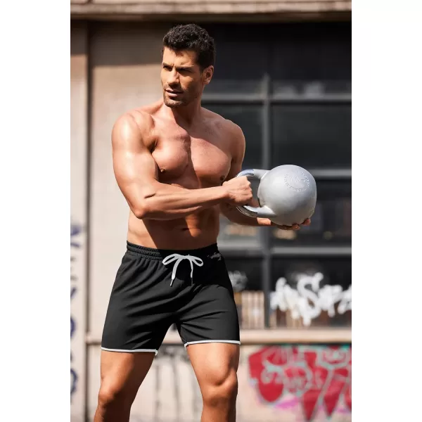 COOFANDY Men's 2 Pack Gym Workout Shorts Running Athletic Shorts 5 inch inseam Bodybuilding Training Short Pants with Pockets