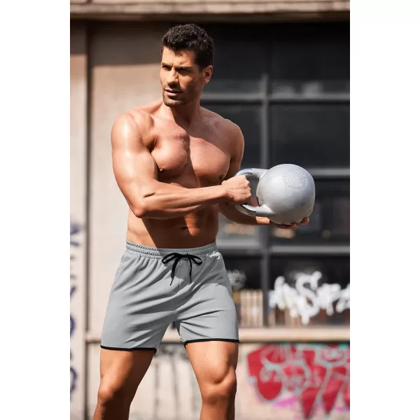 COOFANDY Men's 2 Pack Gym Workout Shorts Running Athletic Shorts 5 inch inseam Bodybuilding Training Short Pants with Pockets
