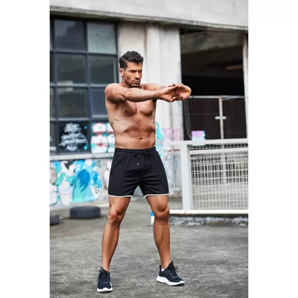 COOFANDY Men's 2 Pack Gym Workout Shorts Running Athletic Shorts 5 inch inseam Bodybuilding Training Short Pants with Pockets