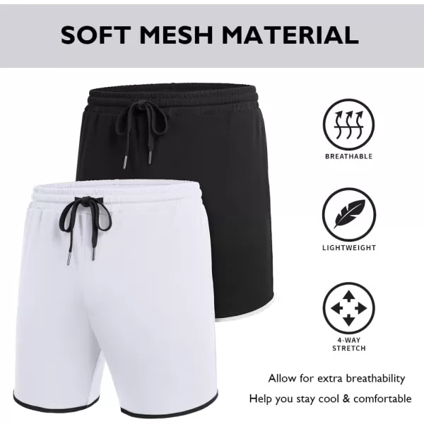 COOFANDY Men's 2 Pack Gym Workout Shorts Running Athletic Shorts 5 inch inseam Bodybuilding Training Short Pants with Pockets