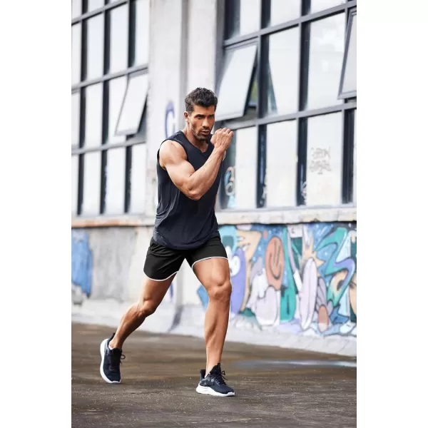 COOFANDY Men's 2 Pack Gym Workout Shorts Running Athletic Shorts 5 inch inseam Bodybuilding Training Short Pants with Pockets