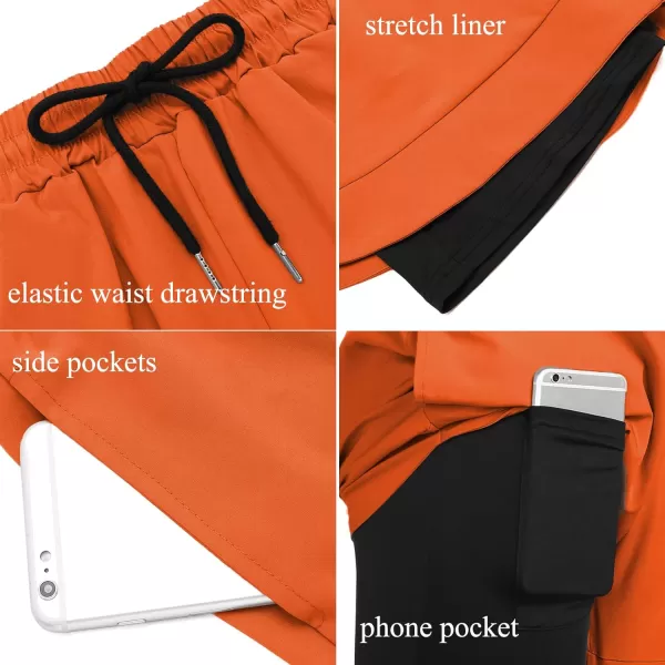 COOFANDY Men's 2 Pack Running Shorts 2 in 1 Workout Shorts Quick Dry Gym Training Athletic Jogger with Phone Pockets