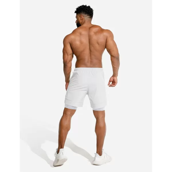 COOFANDY Men's 2 Pack Running Shorts 2 in 1 Workout Shorts Quick Dry Gym Training Athletic Jogger with Phone Pockets