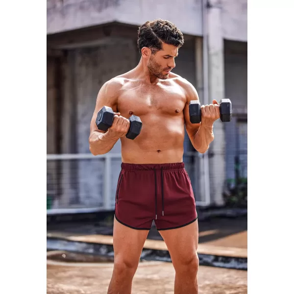 COOFANDY Men's 2 Pack Running Shorts 3 Inch Lightweight Quick Dry Athletic Gym Workout Shorts with Zipper Pockets